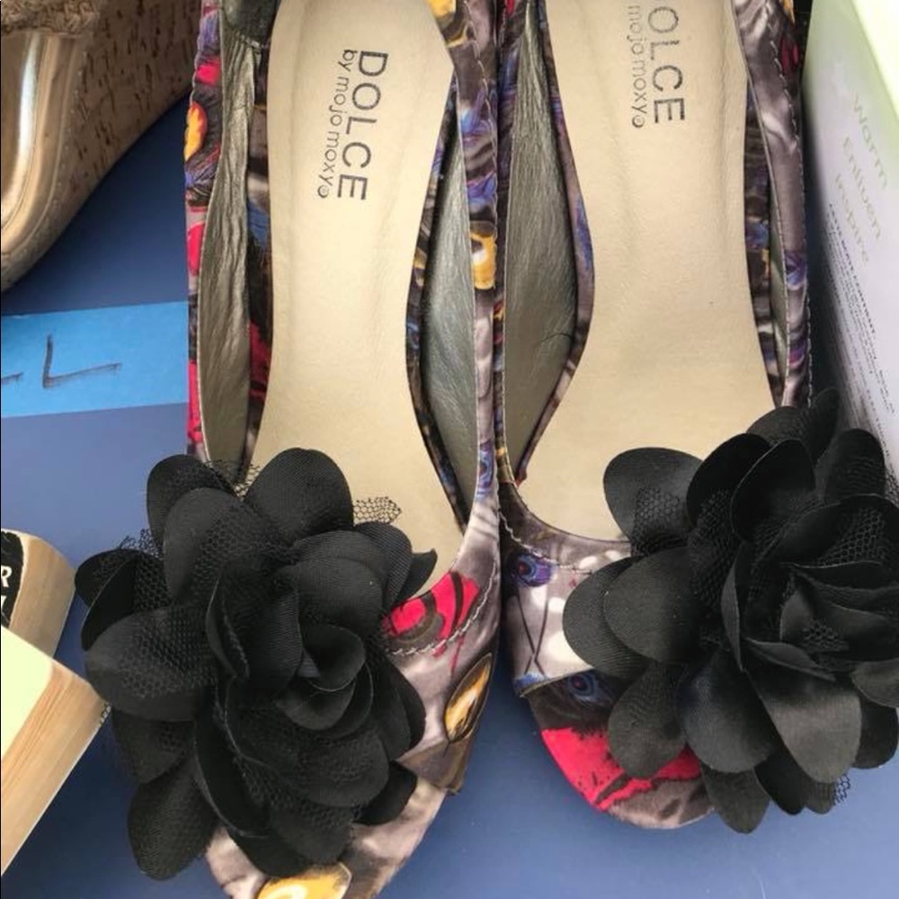 Dolce peacock flowered heels